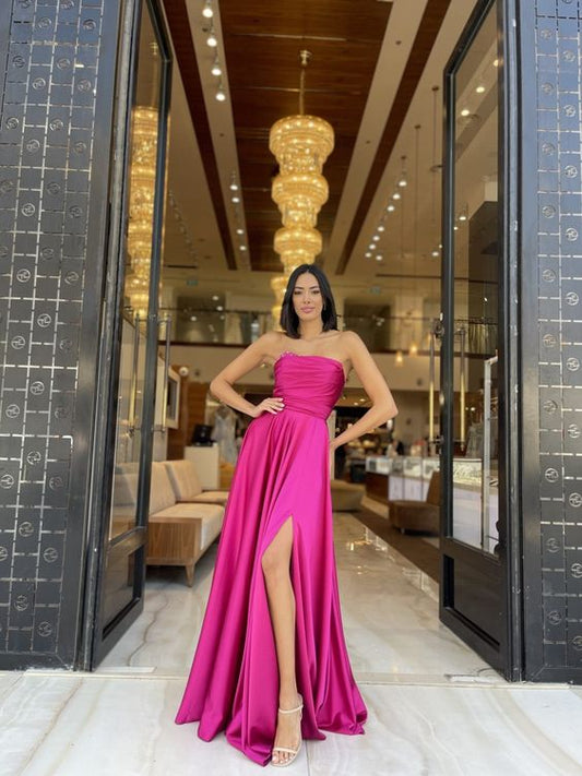 Hot Pink Prom Dresses Long Evening Gowns
