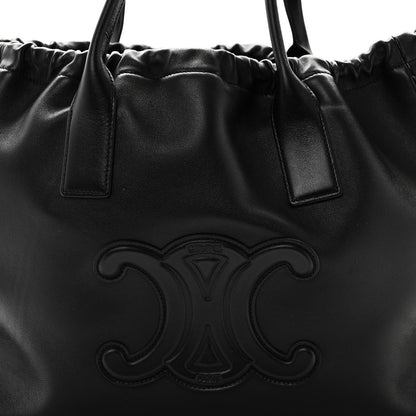 Smooth Calfskin Cuir Triomphe Cabas Drawstring Black