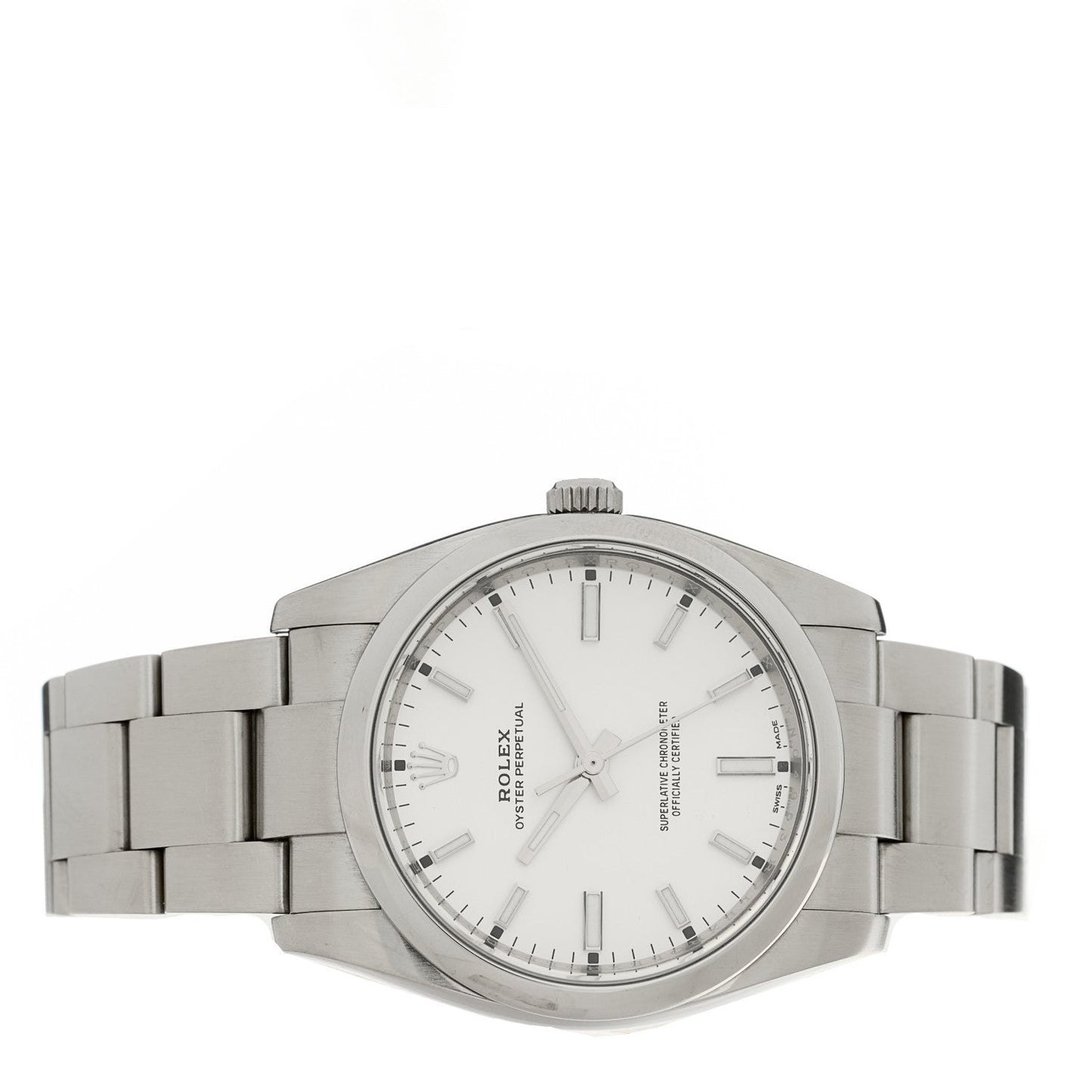 Stainless Steel 34mm Oyster Perpetual Watch White 114200