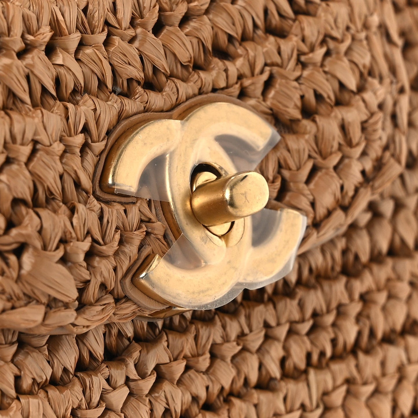 Braided Raffia Nano Kelly Flap Bag Dark Beige