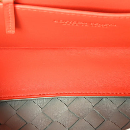 Nappa Intrecciato Small East West Andiamo Shoulder Bag New Sauge Orange Celadon