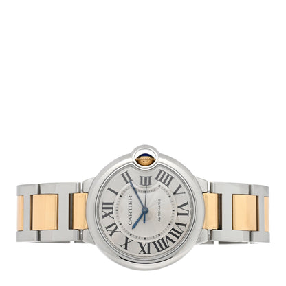 Stainless Steel 18K Yellow Gold 36mm Ballon Bleu De Cartier Automatic Watch