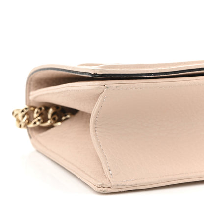 Grained Calfskin Small Diorama Flap Bag Nude