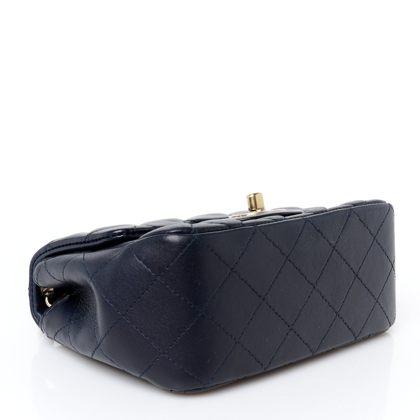 Lambskin Quilted Mini Square Flap Navy