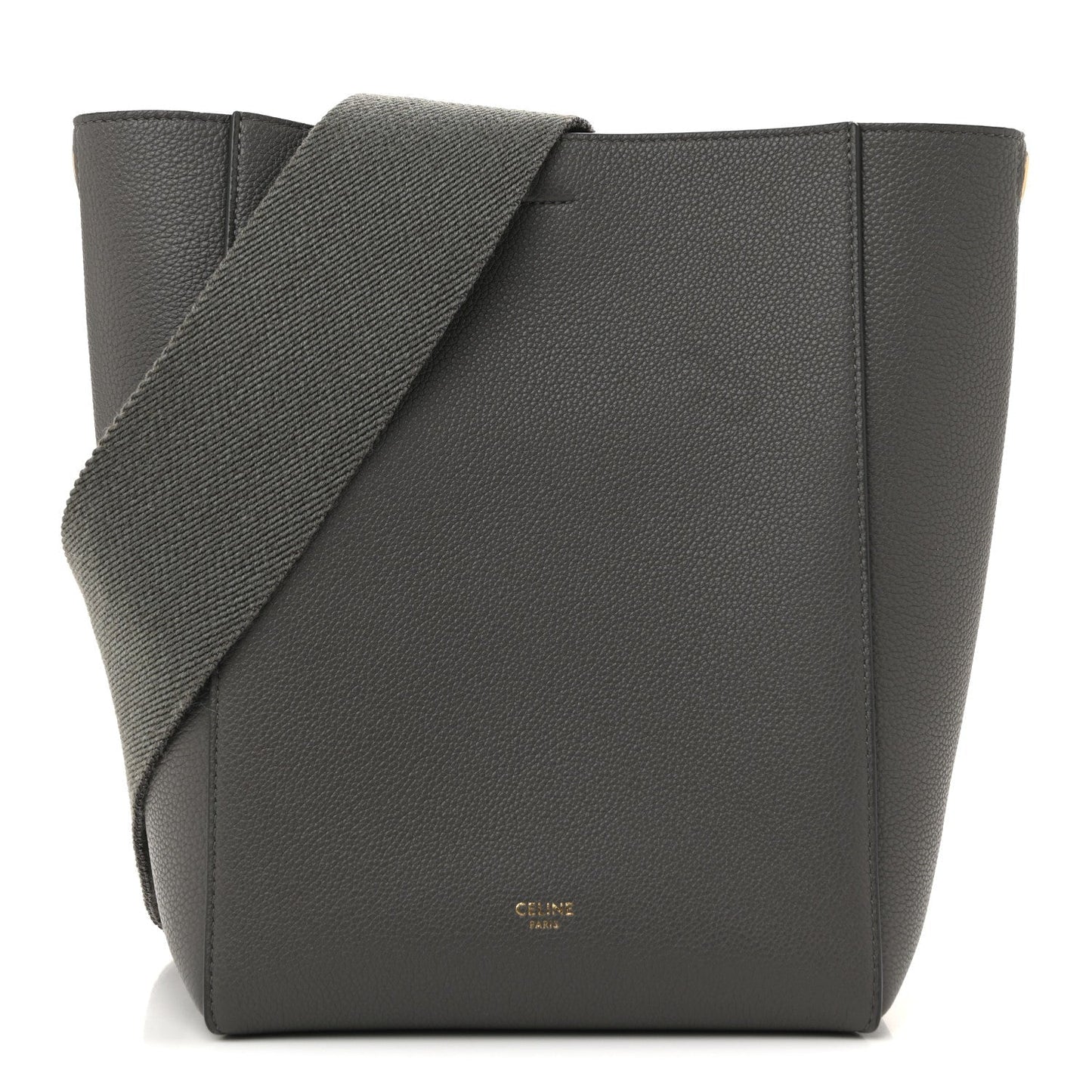 Soft Grained Calfskin Small Sangle Bucket Bag Kohl
