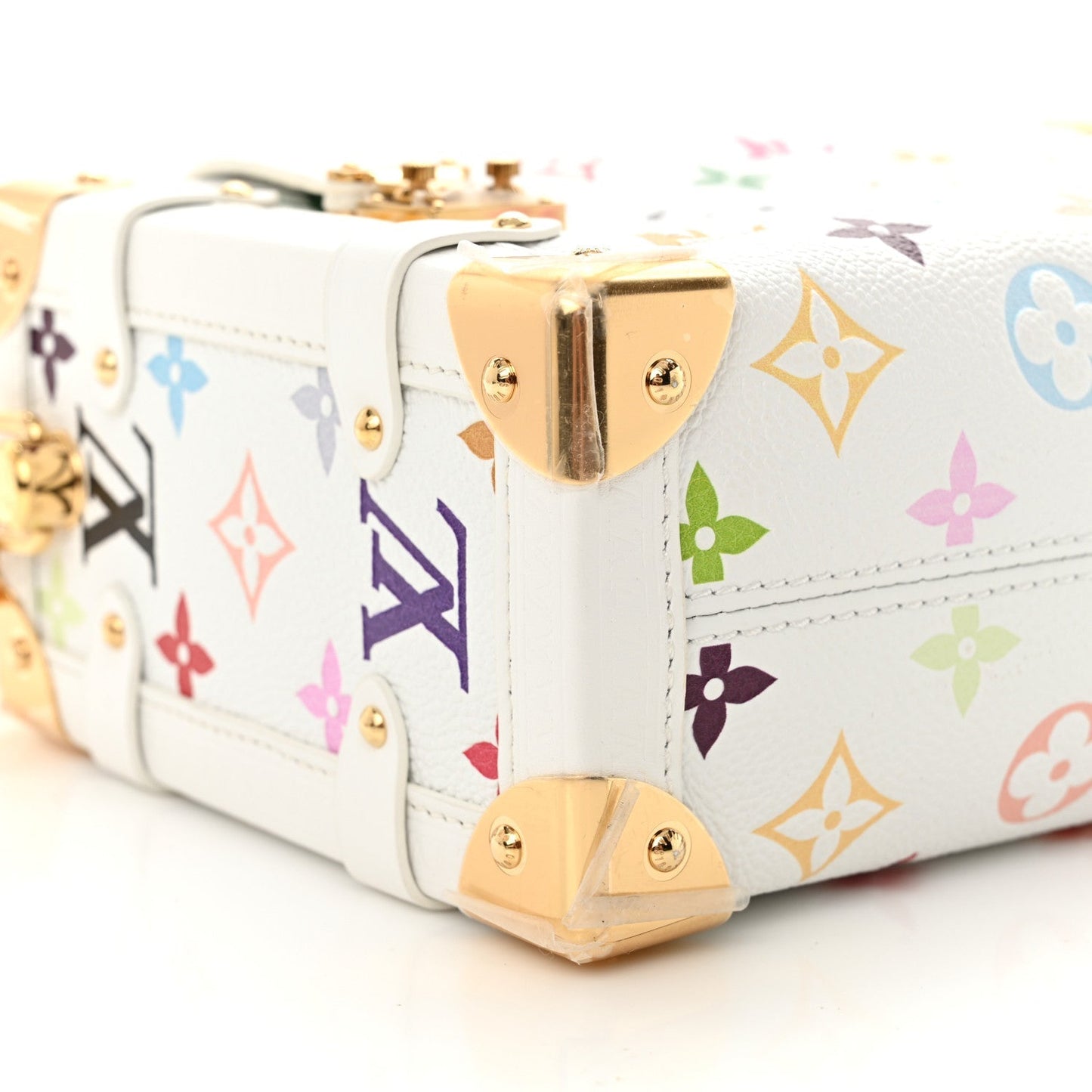 LV x TM Cowhide Monogram Multicolor Side Trunk MM White