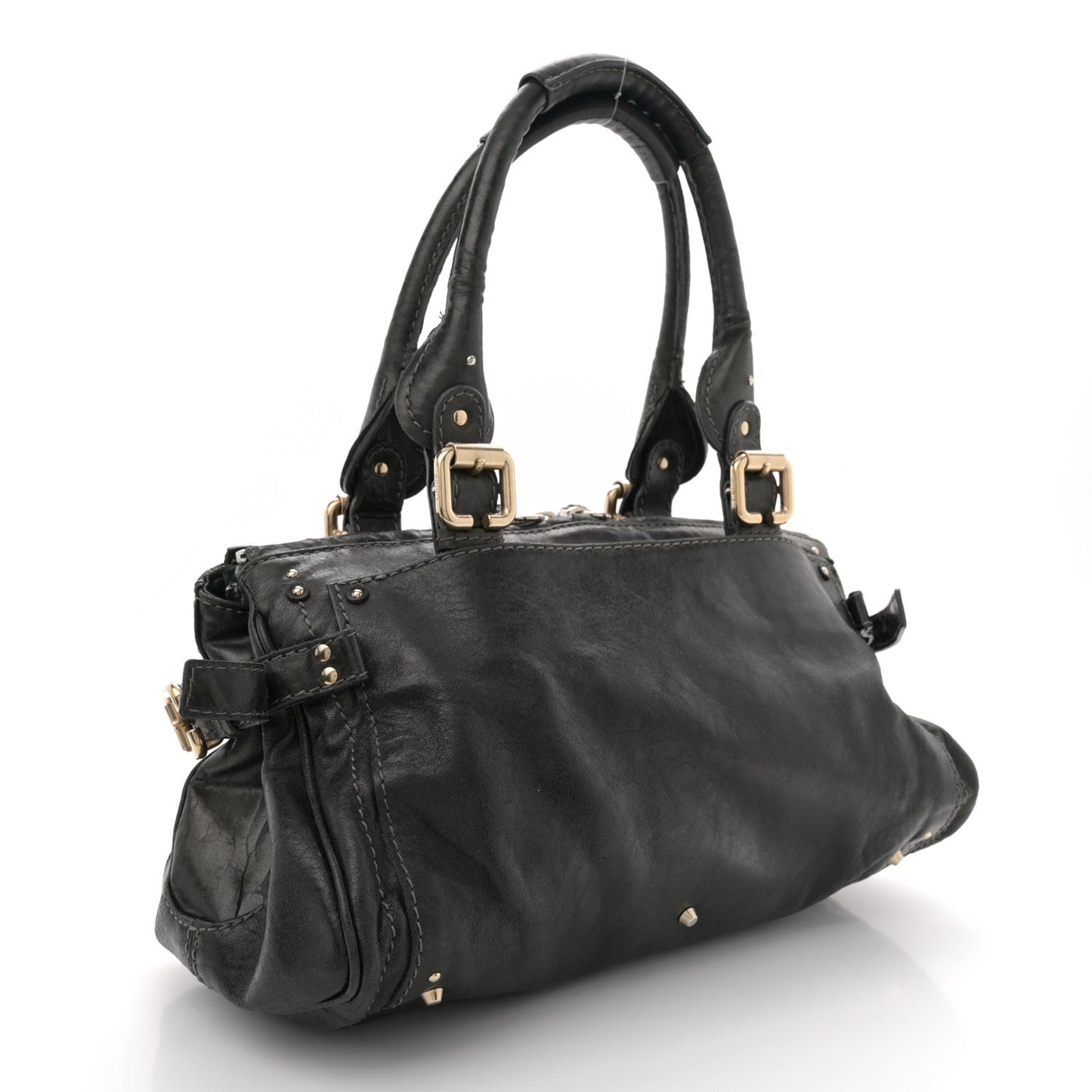 Calfskin Medium Paddington Capsule Satchel Bleu Nuit