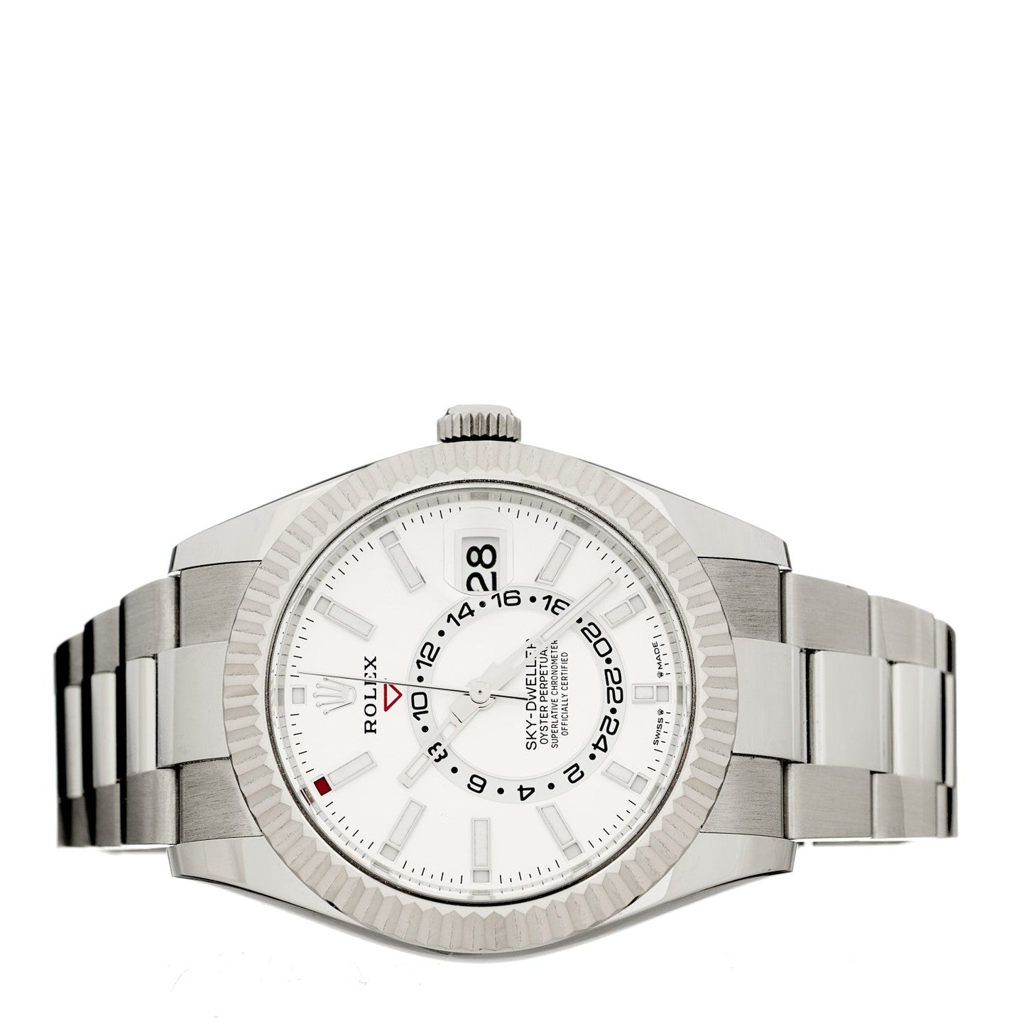 18K White Gold Stainless Steel 42mm Oyster Perpetual Sky-Dweller Watch White 336934