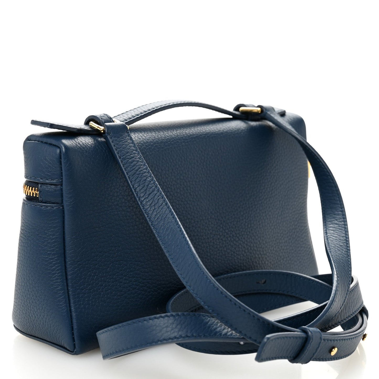 Grained Calfskin L19 Extra Pocket Pouch Navy Blue