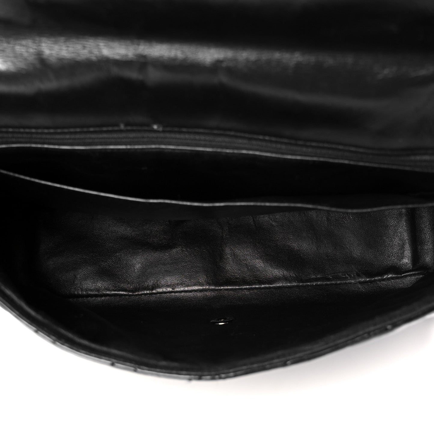 Patent Quilted Maxi Single Flap Black
