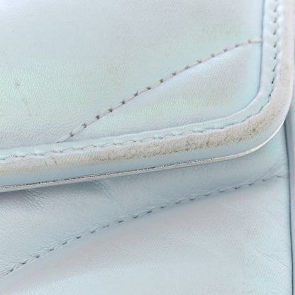 Iridescent Nappa Chevron Matelasse Small GG Marmont Shoulder Bag Iridescent Snow Light Blue