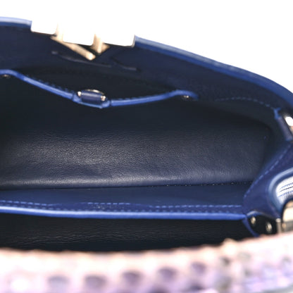 Taurillon Snakeskin Capucines BB Dark Blue