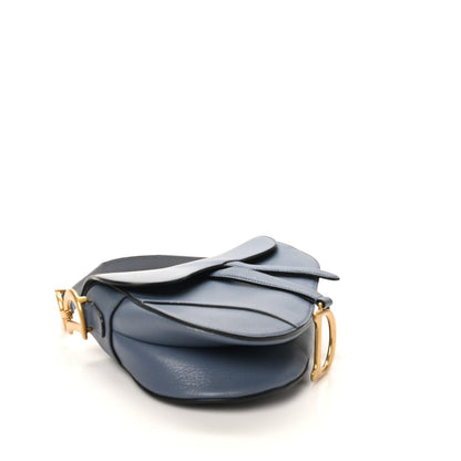 Shiny Goatskin Saddle Bag Cloud Blue