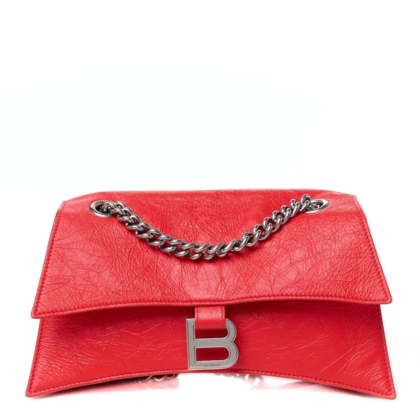 Arena Calfskin Small Crush Chain Bag Tomato Red