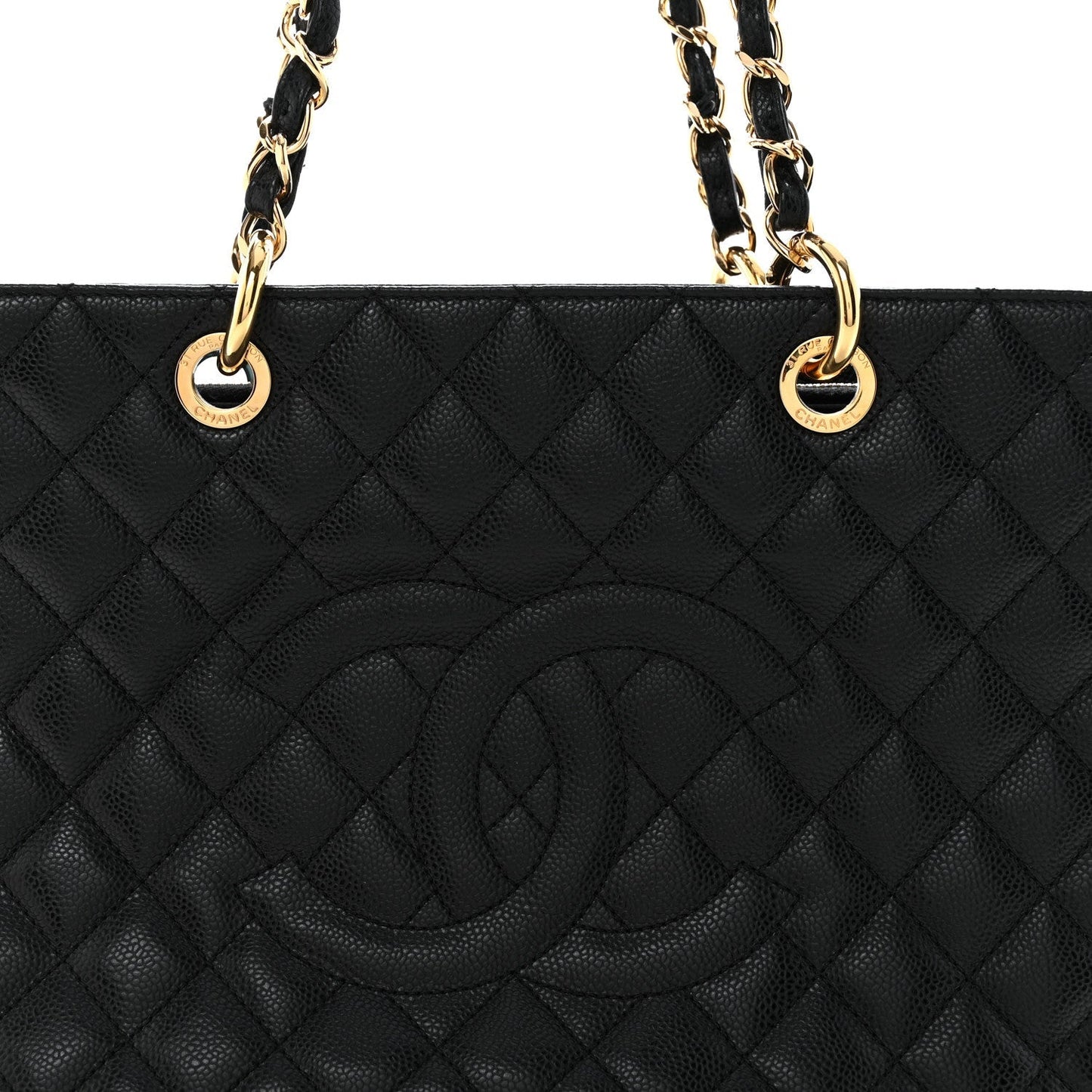 Caviar Quilted Grand Shopping Tote GST Black
