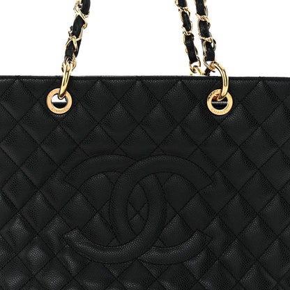 Caviar Quilted Grand Shopping Tote GST Black