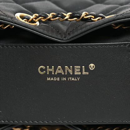 Canvas Quilted Small Chanel 25 Handbag Black