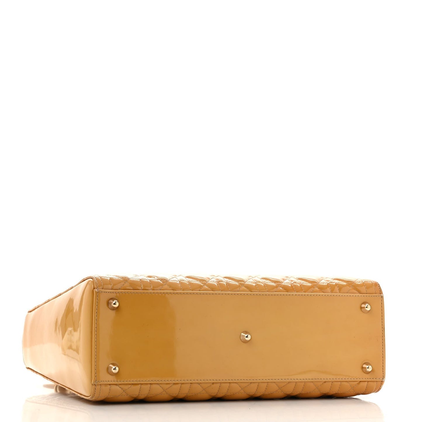 Patent Cannage Large Lady Dior Yellow