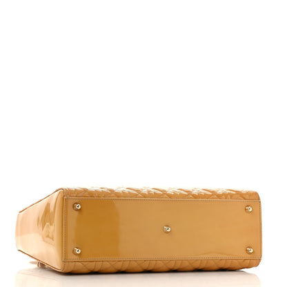 Patent Cannage Large Lady Dior Yellow