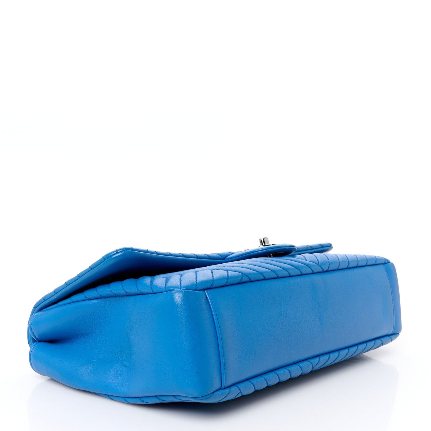 Lambskin Large CC Crossing Flap Blue