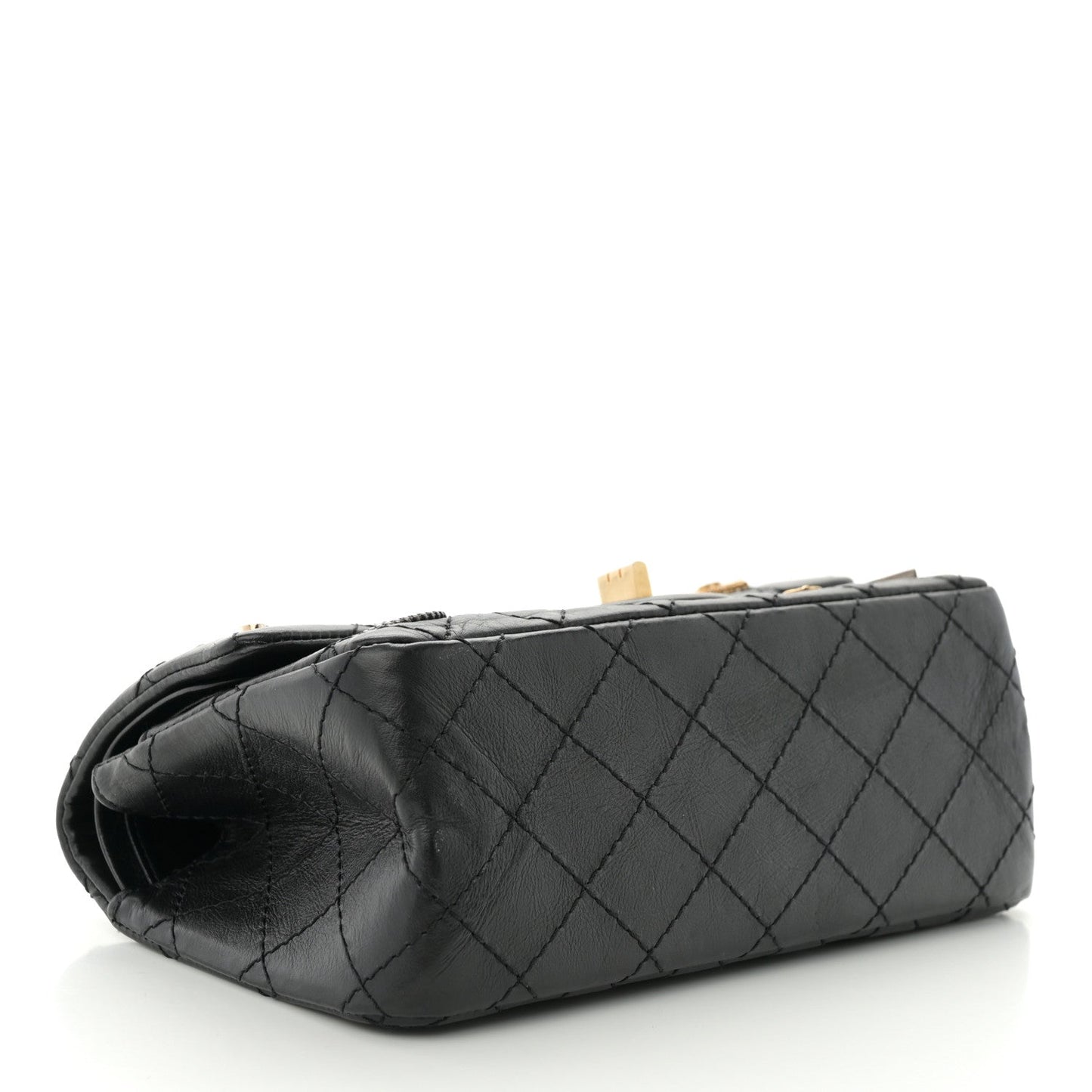 Aged Calfskin Quilted Casino 2.55 Reissue Mini Flap  Black