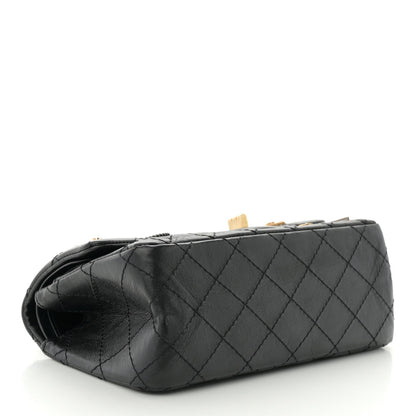 Aged Calfskin Quilted Casino 2.55 Reissue Mini Flap  Black