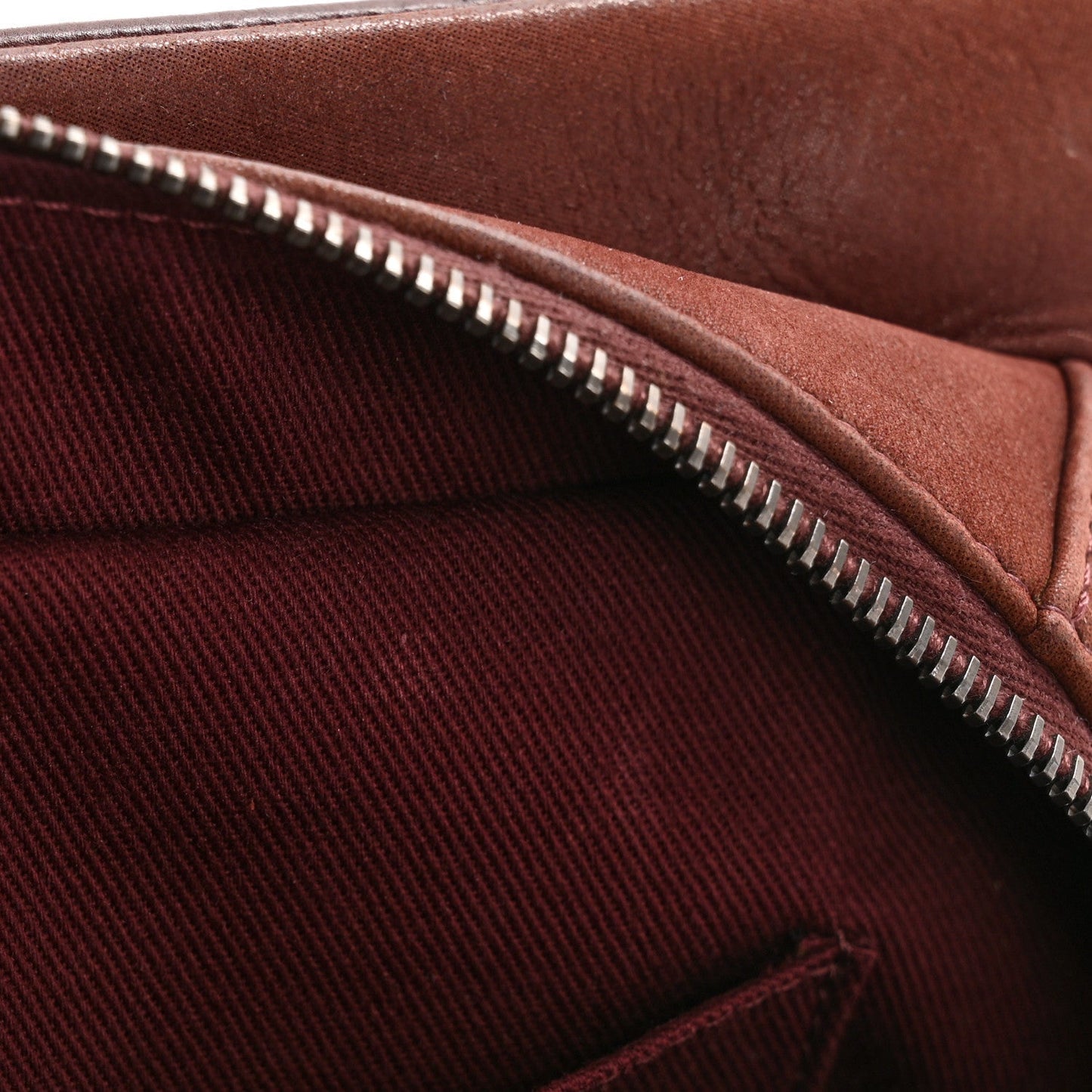 Calfskin Diamond Embossed Large CC Zip Shopping Tote Burgundy