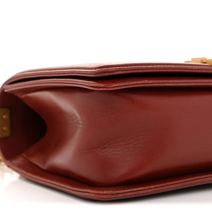Lambskin Quilted Medium Boy Flap Burgundy