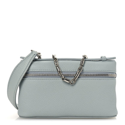 Grained Calfskin Extra Pocket Mini Pouch Minty Breeze