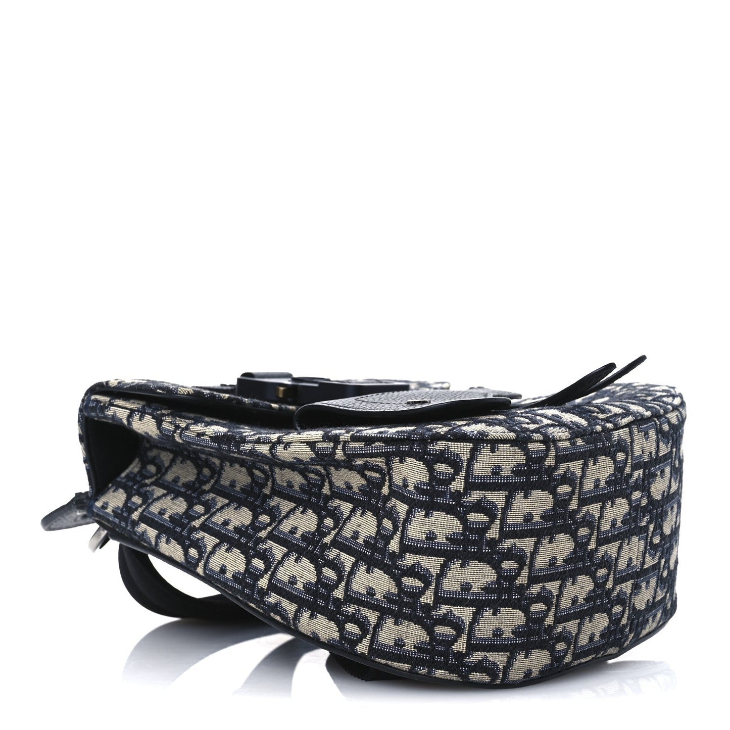 HOMME Oblique Calfskin Mens Mini Saddle Backpack Navy Blue