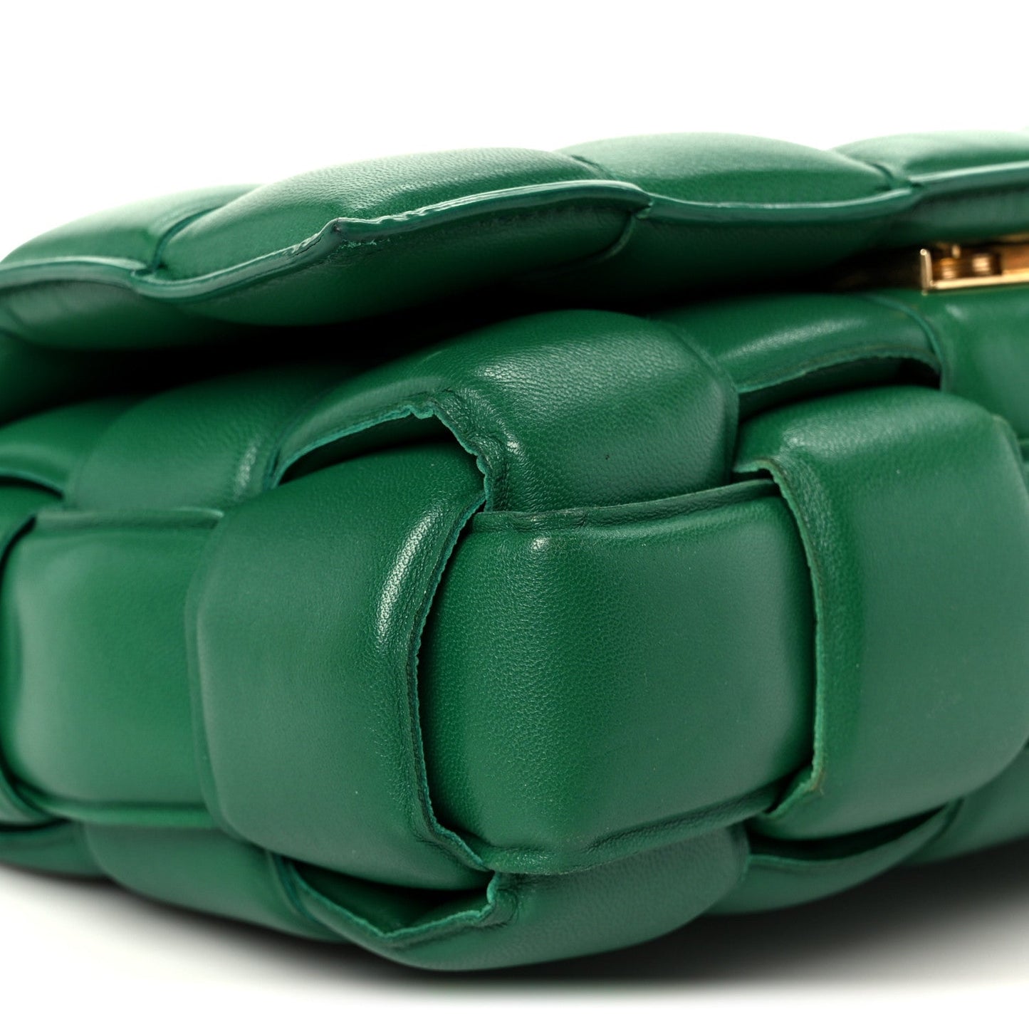 Lambskin Maxi Intreccio Padded Chain Cassette Crossbody Bag Racing Green