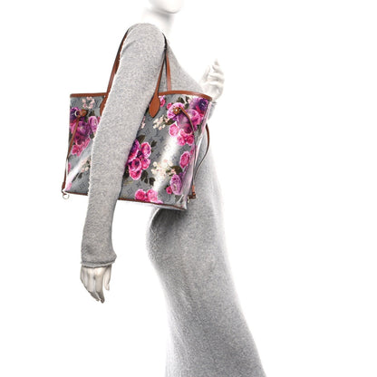 Metallic Monogram LV Garden Neverfull MM Silver
