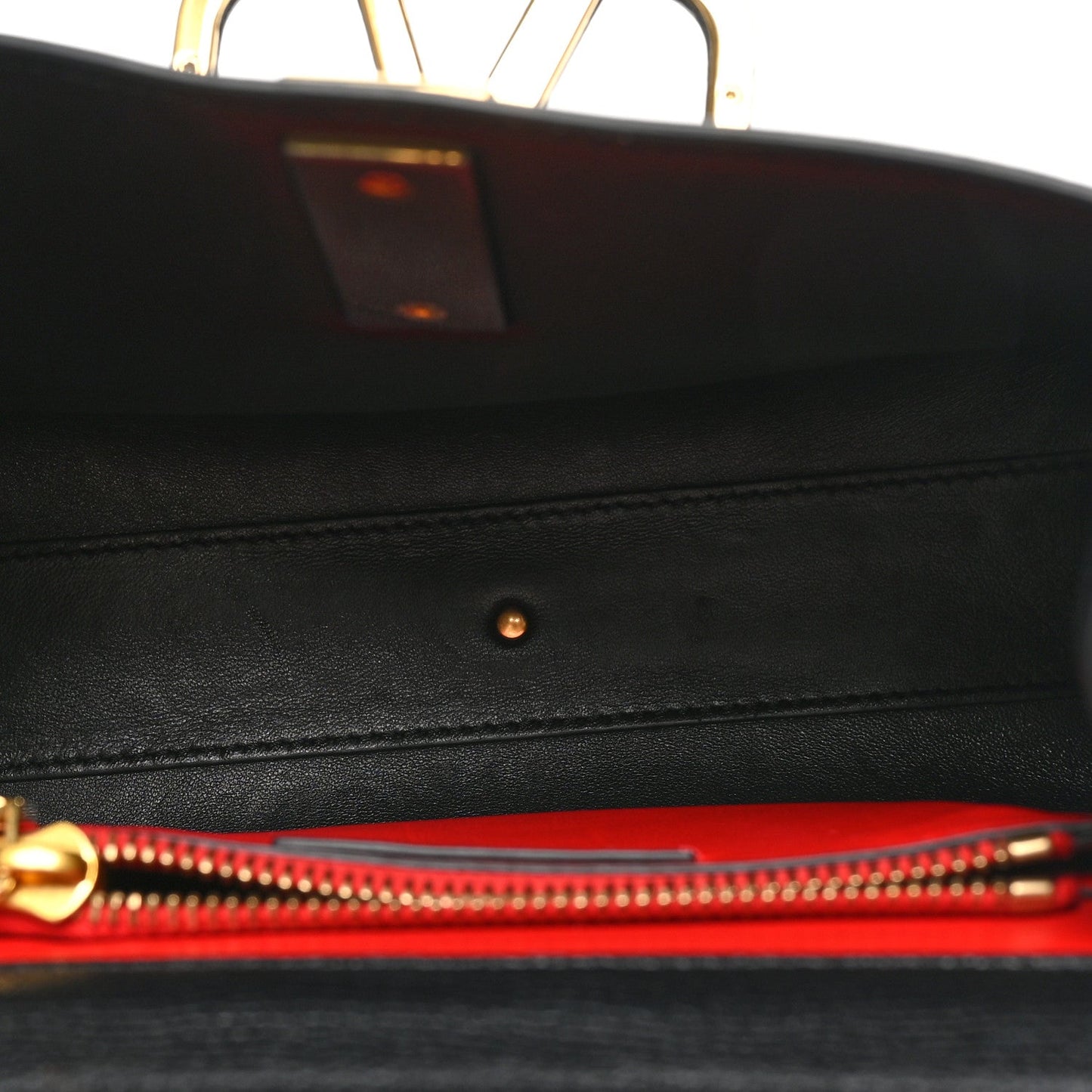 Grainy Calfskin Small VSling Top Handle Bag Black