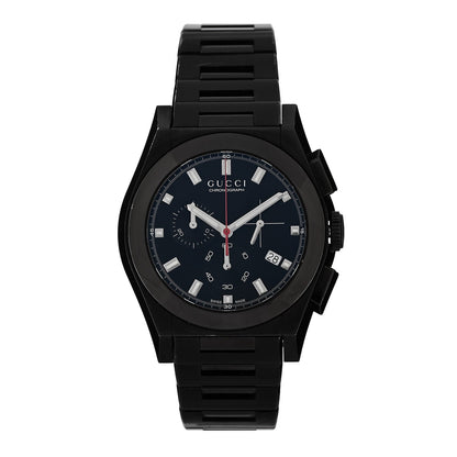 Stainless Steel 44mm Pantheon Chronograph Quartz Watch Black