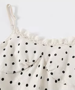 Chic Women Dress Spaghetti Straps Polka Dots Ruffle Birthday Party Outfits Seaside Dress Travel Dress    D5050