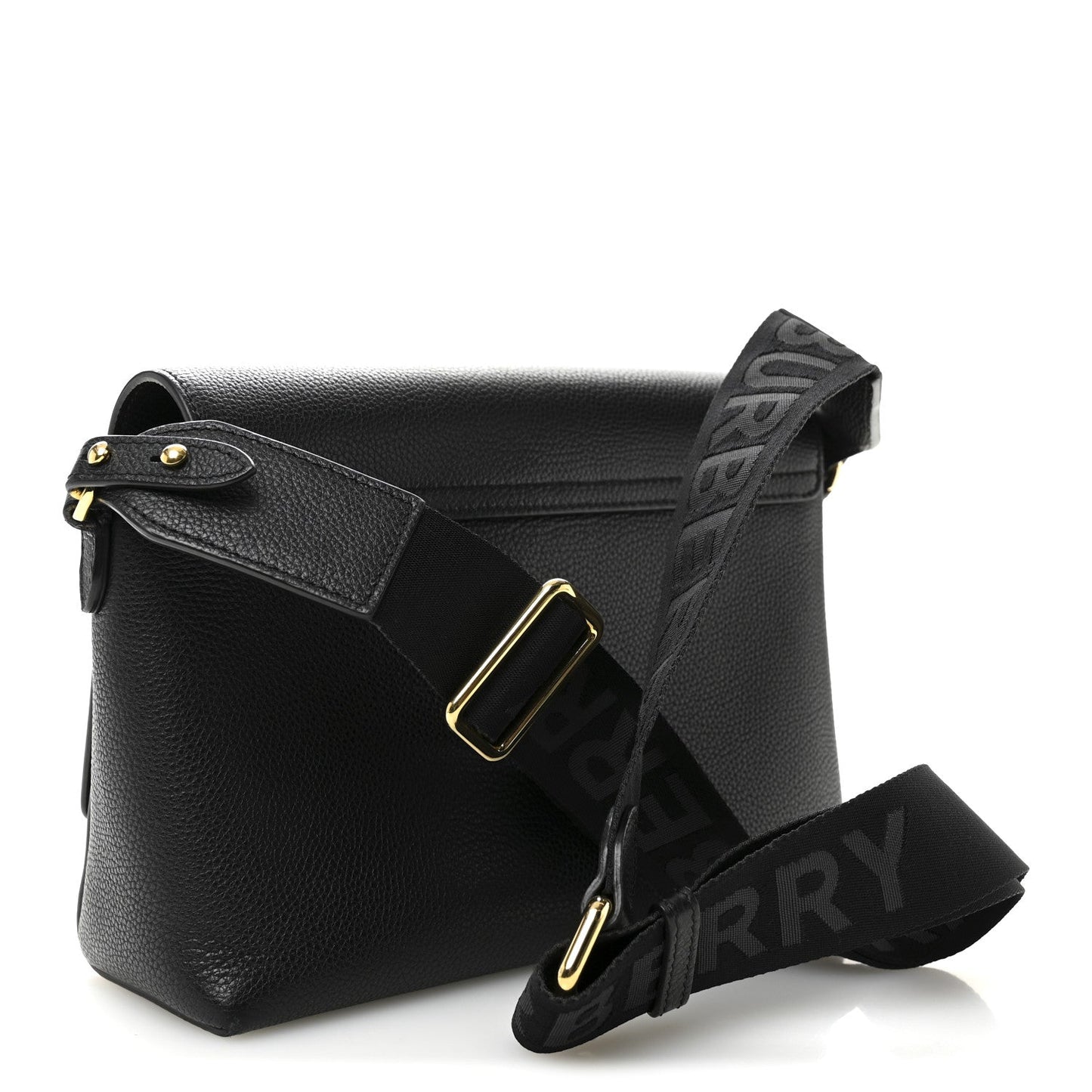 Coated Canvas Calfskin Vintage Check Medium Note Crossbody Bag Black
