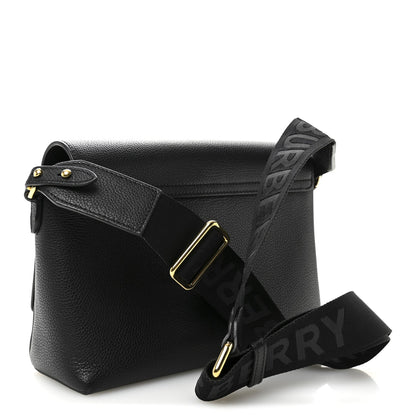 Coated Canvas Calfskin Vintage Check Medium Note Crossbody Bag Black