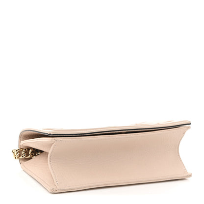 Grained Calfskin Small Diorama Flap Bag Nude