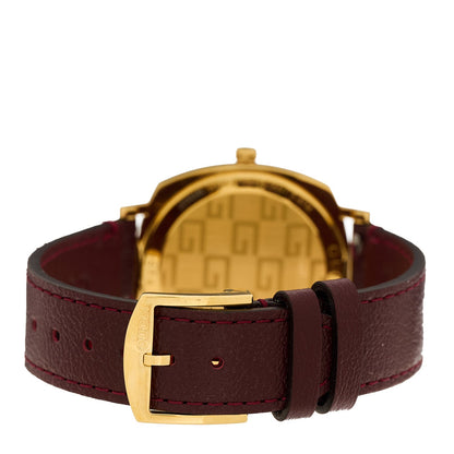Stainless Steel Alligator 35mm Grip Quartz Watch Burgundy