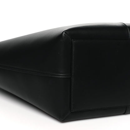 Smooth Calfskin Maxi Trapezoid Shopping Tote Black