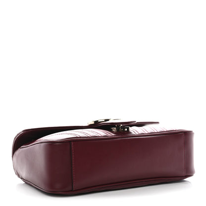 Calfskin Matelasse Small GG Marmont Shoulder Bag Ancora Red