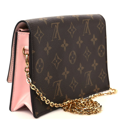 Monogram Flore Chain Wallet Rose Ballerine