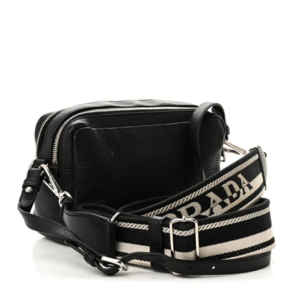 Vitello Daino Soft Camera Crossbody Black