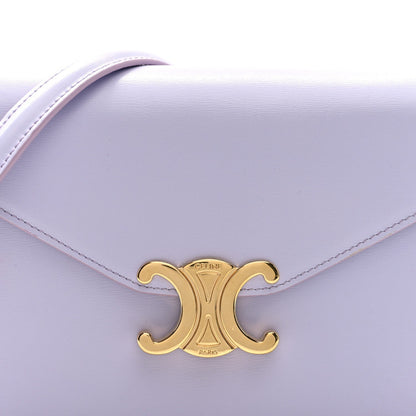 Shiny Calfskin Triomphe Margo Wallet on Chain Light Lavender