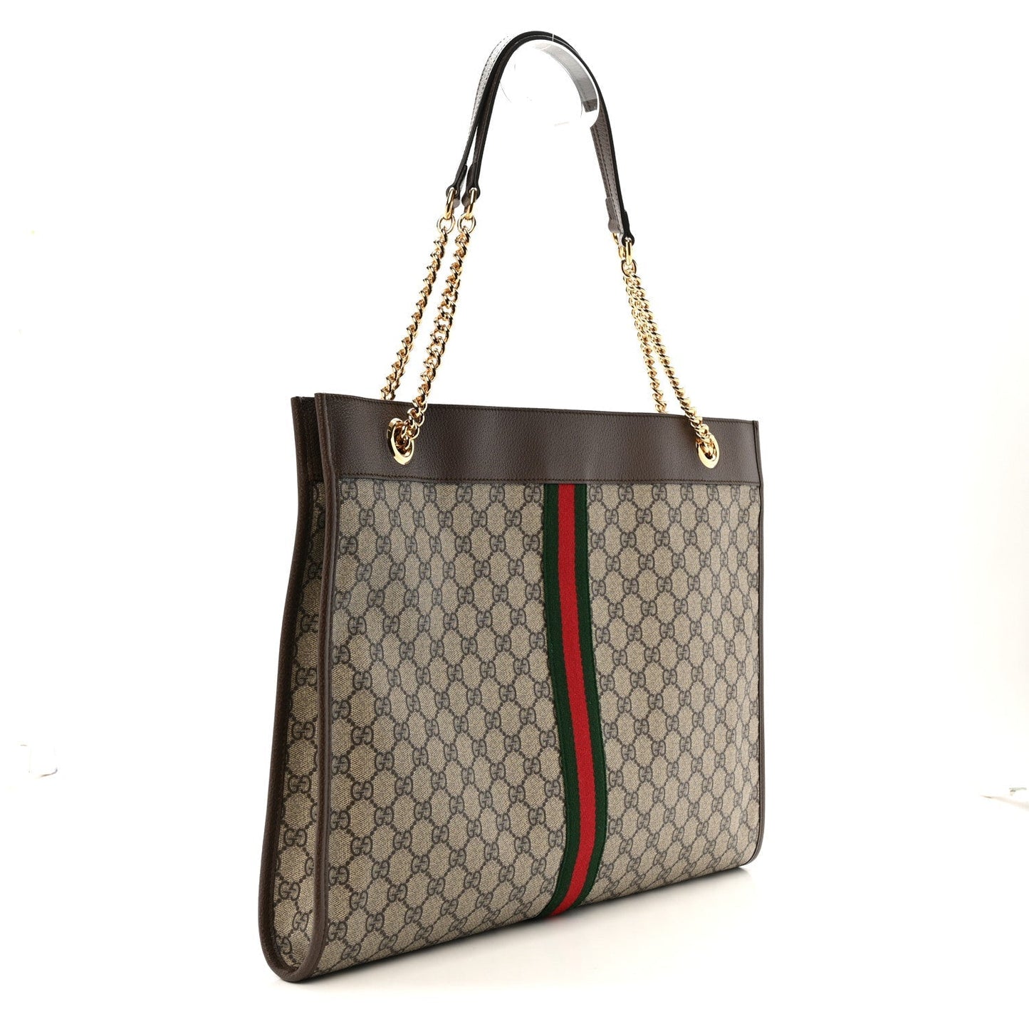 GG Supreme Monogram Large Rajah Chain Tote Beige New Acero
