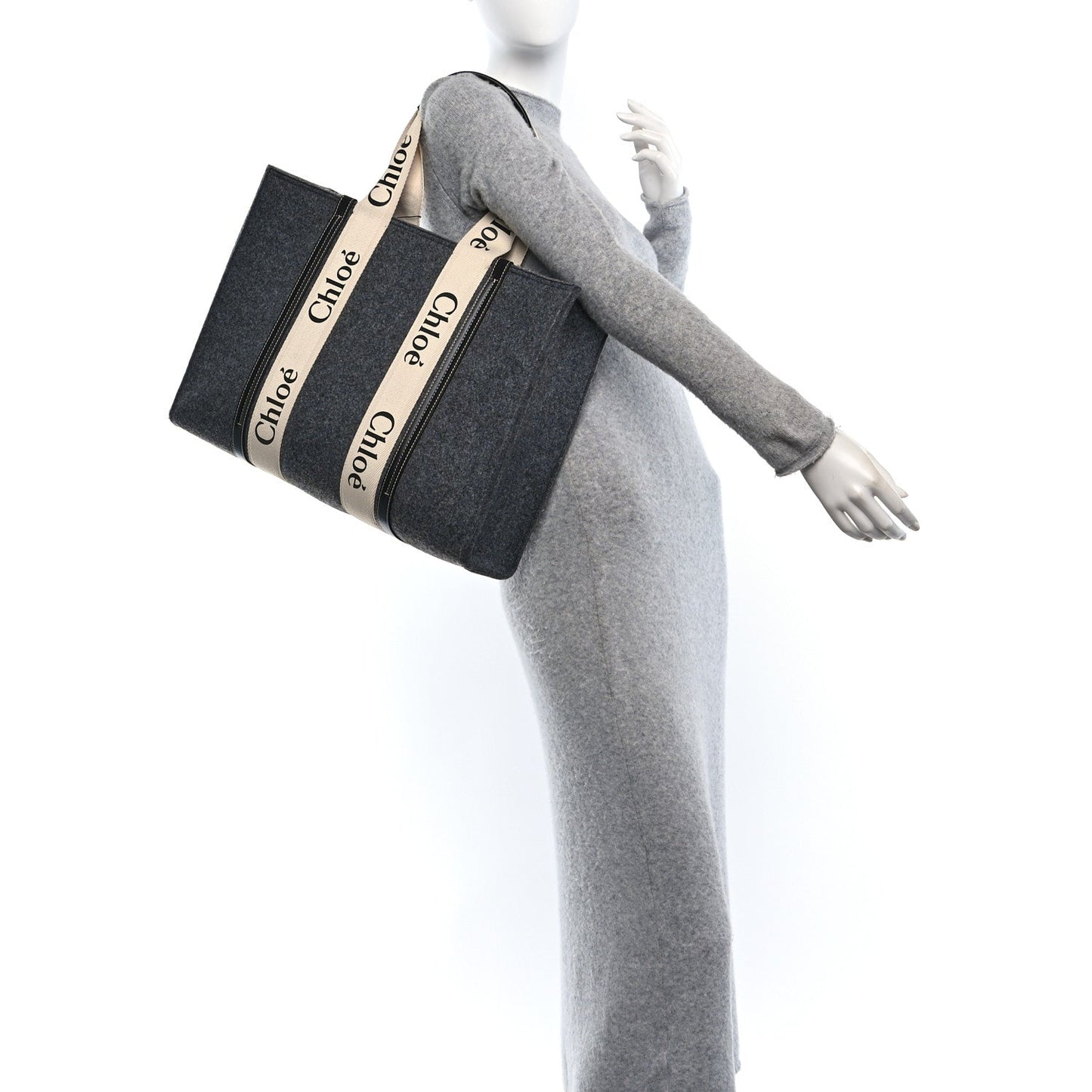 Felt Large Woody Ribbon Tote Cashmere Grey