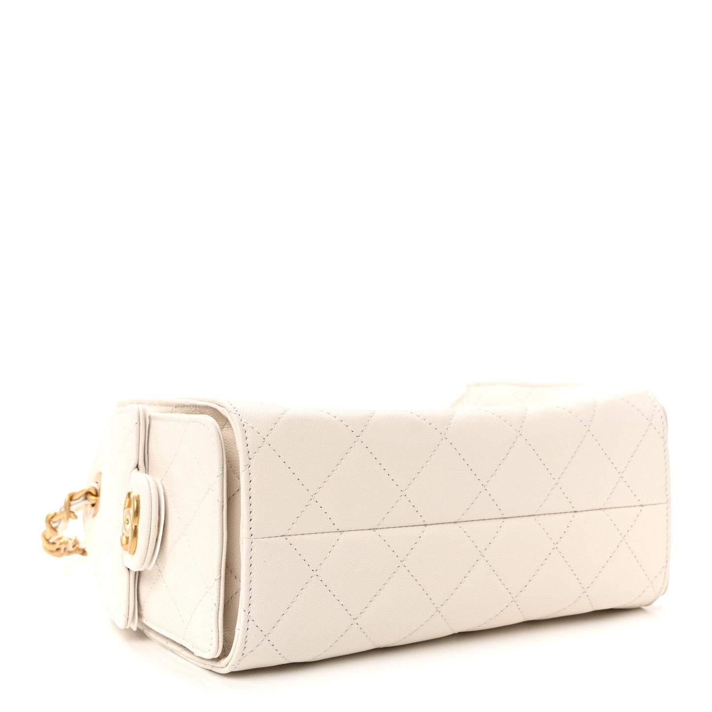 Caviar Quilted Mini Chanel 25 Handbag White