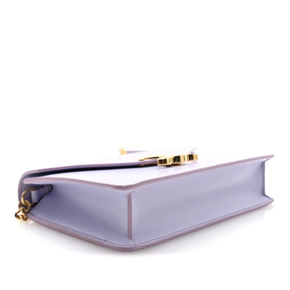 Shiny Calfskin Triomphe Margo Wallet on Chain Light Lavender