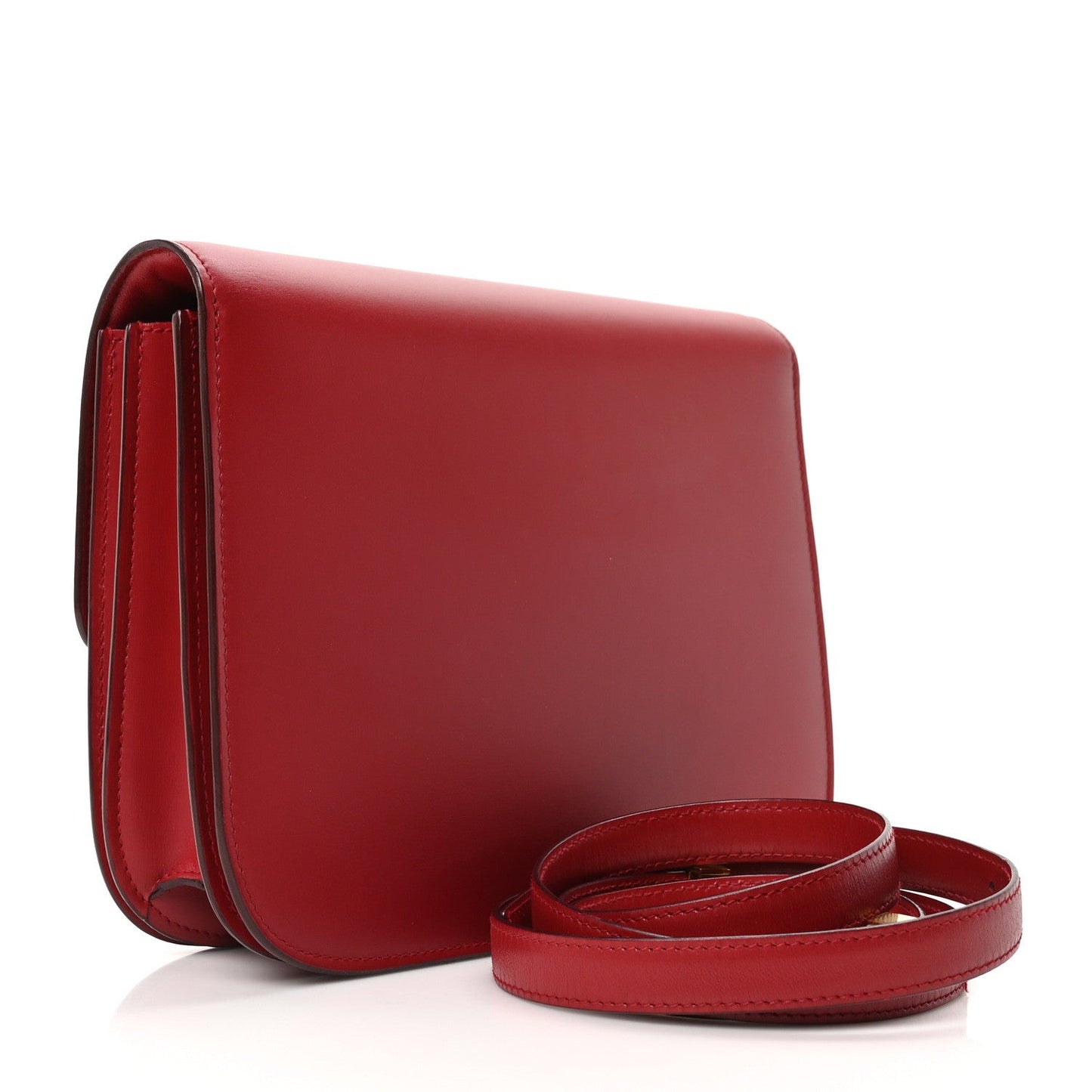 Box Calfskin Medium Classic Box Flap Bag Red