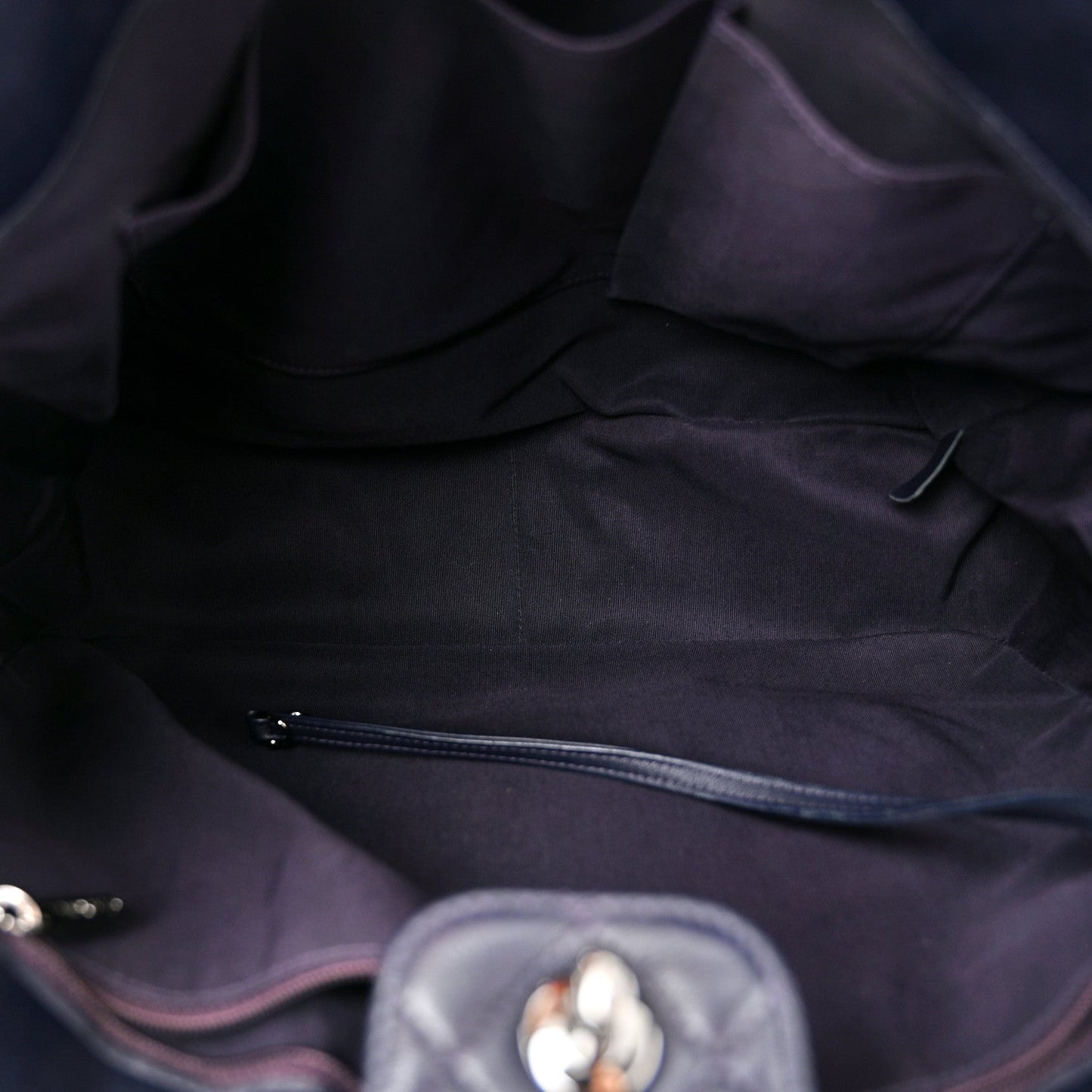 Calfskin Quilted Timeless Tote Dark Navy